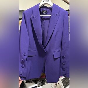 Tahari ASL Regal Purple One-Button Blazer Size 16W NWT
